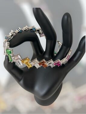 Kurt Geiger Rainbow Baguette Crystal Bracelet